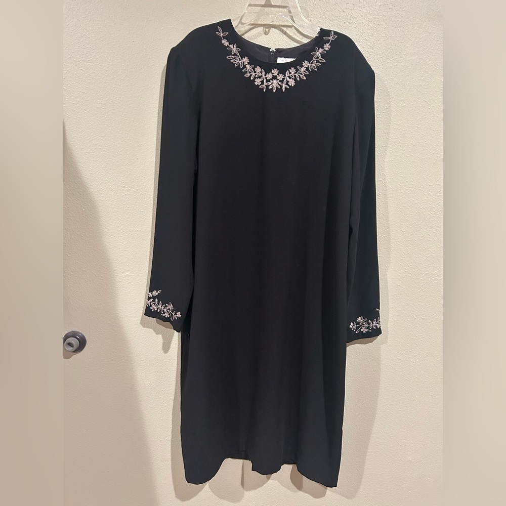 Elegant Black Dress with Embroidered Details